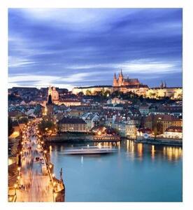 DIMEX | Vliesová fototapeta na stenu Praha MS-3-0031 | 225 x 250 cm | modrá, žltá, béžová