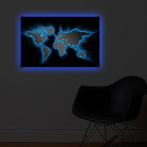 Wallity Obraz s LED osvetlením OBRYSY MAPS 35 45 x 70 cm