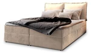 Manželská boxspring posteľ s úložným priestorom Lente 140x200 - krémová