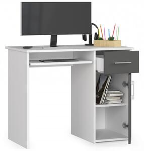 Ak furniture Volně stojící psací stůl PIN 90 cm bílý/grafitový
