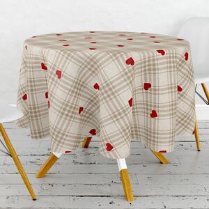 Obrus ​​PVC okrúhly M-198A – Srdce na kocke (rôzne veľkosti)