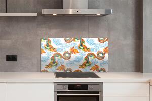 Nástenný panel  Japonské farebné drakmi 125x50 cm