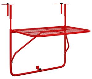 Balkónový stôl červený 60x40 cm oceľ