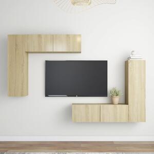 4-dielna súprava TV skriniek dub sonoma drevotrieska