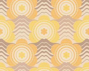 A.S. Création | Vliesová tapeta na stenu Retro Chic 39539-5V | 0,53 x 8,5 m | žltá, hnedá, béžová