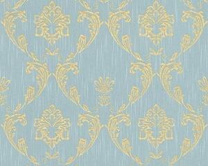 A.S. Création | Vliesová tapeta na stenu Metallic Silk 30658-6 | 0,53 x 10,05 m | modrá, zlatá