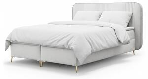 Čalúnená boxspring manželská posteľ s matracom Fandy 140x200 - svetlosivá