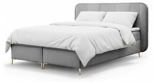 Čalúnená boxspring manželská posteľ s matracom Fandy 140x200 - sivá