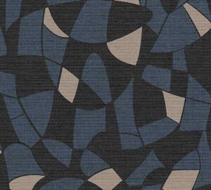 A.S. Création | Vliesová tapeta na stenu Antigua 39093-5 | 0,53 x 10,05 m | modrá, béžová, čierna