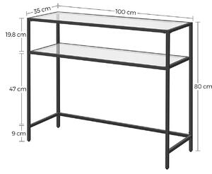 VASAGLE Konzolový stolík - čierna - 100x35x80 cm