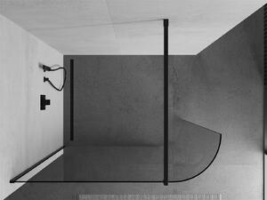 Mexen Kioto, zaoblená sprchová zástena 80 x 200 cm, 8mm číre sklo, čierny profil, 800-080-101-70-06