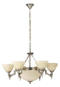 EGLO 85858 - Luster na reťazi MARBELLA 9xE14/60W alabastrové sklo