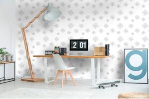 DIMEX | Vliesová tapeta na stenu Dimex Line WP-026-01 | 0,75 x 10 m | šedá, biela, čierna