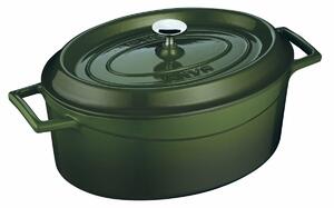 LAVA Metal Liatinový oválny hrniec zelená, 4,8 l, pr. 29 cm