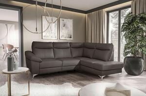 ROHOVÁ SEDAČKA, textil, koža, tmavohnedá Livetastic - Sedačky, Online Only