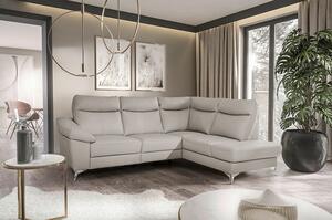 ROHOVÁ SEDAČKA, textil, koža, platinová Livetastic - Sedačky, Online Only