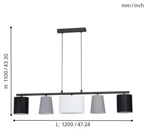 Eglo 98588 - Luster na lanku ALMEIDA 5xE14/25W/230V