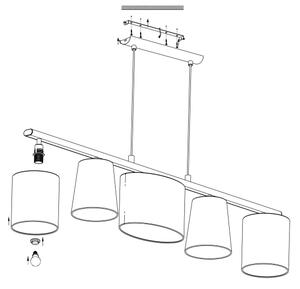 Eglo 98588 - Luster na lanku ALMEIDA 5xE14/25W/230V