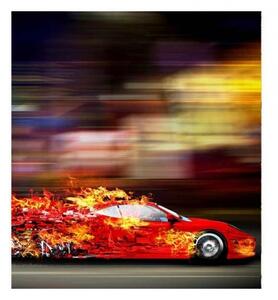 DIMEX | Vliesová fototapeta na stenu Závodné auto MS-3-0309 | 225 x 250 cm | červená, žltá, čierna
