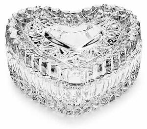 Crystal Bohemia Sklenená dózička SRDIEČKO 65 mm