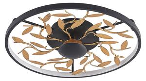 Lindby Annleorie LED stropná lampa, čierno-zlatá