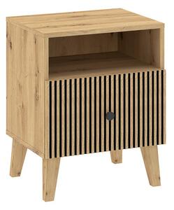Nočný stolík Laranga, dub artisan / čierna