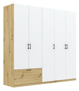 Šatníková skriňa Campos 225, dub artisan / biela