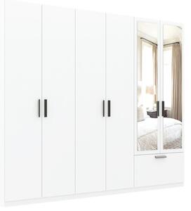 Šatníková skriňa Loira 270 so zrkadlom, biela