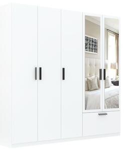 Šatníková skriňa Loira 225 so zrkadlom, biela