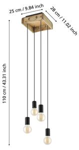 Eglo 43591 - Luster na lanku WOOTTON 4xE27/40W/230V