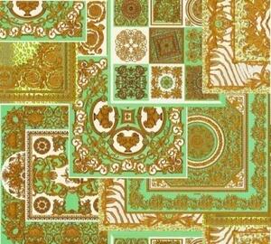 A.S. Création | Vliesová tapeta na stenu Versace 37048-2 | 0,70 x 10,05 m | zelená, biela, zlatá, hnedá