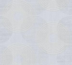 A.S. Création | Vliesová tapeta na stenu Attractive 37832-2 | 0,53 x 10,05 m | biela, metalická, šedá