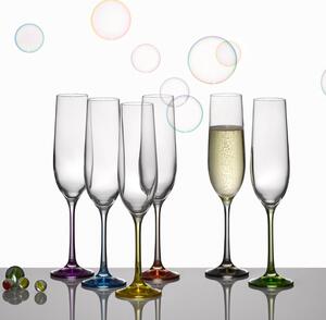 Crystalex poháre na šampanské Rainbow 190 ml 6KS