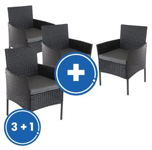 Záhradné kreslo Solano 3 + 1 ZADARMO, čierna