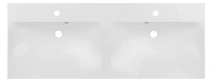 Mereo Aira, kúpeľňová skrinka s umývadlom z liateho mramoru 121 cm, biela, dub, šedá Aira, kúpeľňová skrinka s umývadlom z liateho mramoru 121 cm, bi…