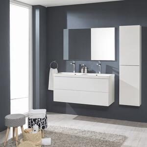 Mereo Aira, kúpeľňová skrinka s umývadlom z liateho mramoru 121 cm, biela, dub, šedá Aira, kúpeľňová skrinka s umývadlom z liateho mramoru 121 cm, bi…