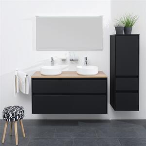 Mereo Opto, kúpeľňová skrinka s keramickým umývadlom 121 cm, biela, dub, biela/dub, čierna Opto, kúpeľňová skrinka s keramickým umývadlom 121 cm, bie…