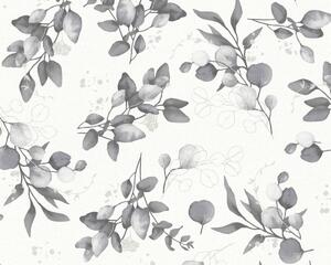 A.S. Création | Vliesová tapeta na stenu Pure Elegance 39768-6 | 0,53 x 10,05 m | krémová, šedá, metalická