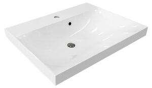 Mereo, Aira, kúpeľňová skrinka s umývadlom z liateho mramoru 61x47x58 cm, biela, MER-CN710M
