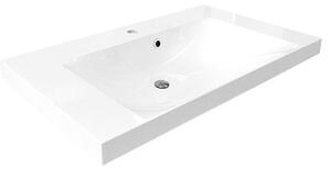 Mereo, Opto, kúpeľňová skrinka s umývadlom z liatého mramoru, 101x46x63 cm, biela lesklá, MER-CN912M