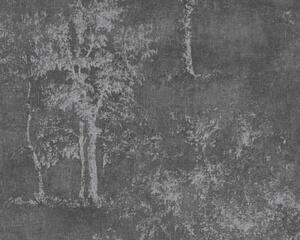 A.S. Création | Vliesová tapeta na stenu Secret Garden 33603-5 | 0,53 x 10,05 m | čierna, strieborná, metalická