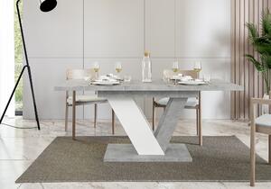 Rozkladací jedálenský stôl Teo, stone/biela