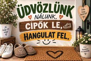 Plechová ceduľa Udvozlunk nálunk. Cípok Le, Hangalat fel. - Plechová tabuľa