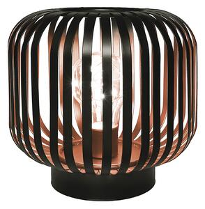 SOLIGHT Kovový oválny lampáš so žiarovkou micro LED, teplá biela, medená, 3xAA, 18cm