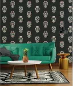 A.S. Création | Vliesová tapeta na stenu Club Tropicana 35817-3 | 0,53 x 10,05 m | čierna, biela, ružová, zelená