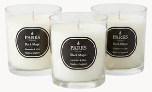 Ručne vyrobené vonné sviečky Black Magic (Lavender, Lilac & Honeysuckle), 3 ks