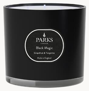 Ručne vyrobená trojknôtová vonná sviečka Black Magic (Grapefruit, Tangerine & White Musk)
