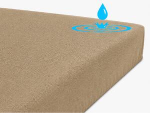 Didatex Froté nepremokavá Cappucino tmavá 42 napínacia plachta Rozmer: 90x200 cm