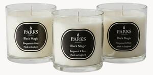 Ručne vyrobené vonné sviečky Black Magic (Bergamot, Rose & Patchouli), 3 ks