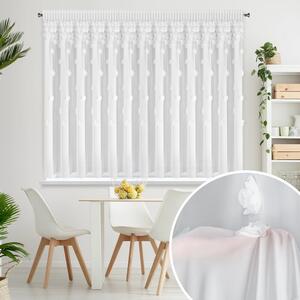 Dekorstudio Záclona DIANA s ružičkami 350x160cm na riasiacej páske - biela